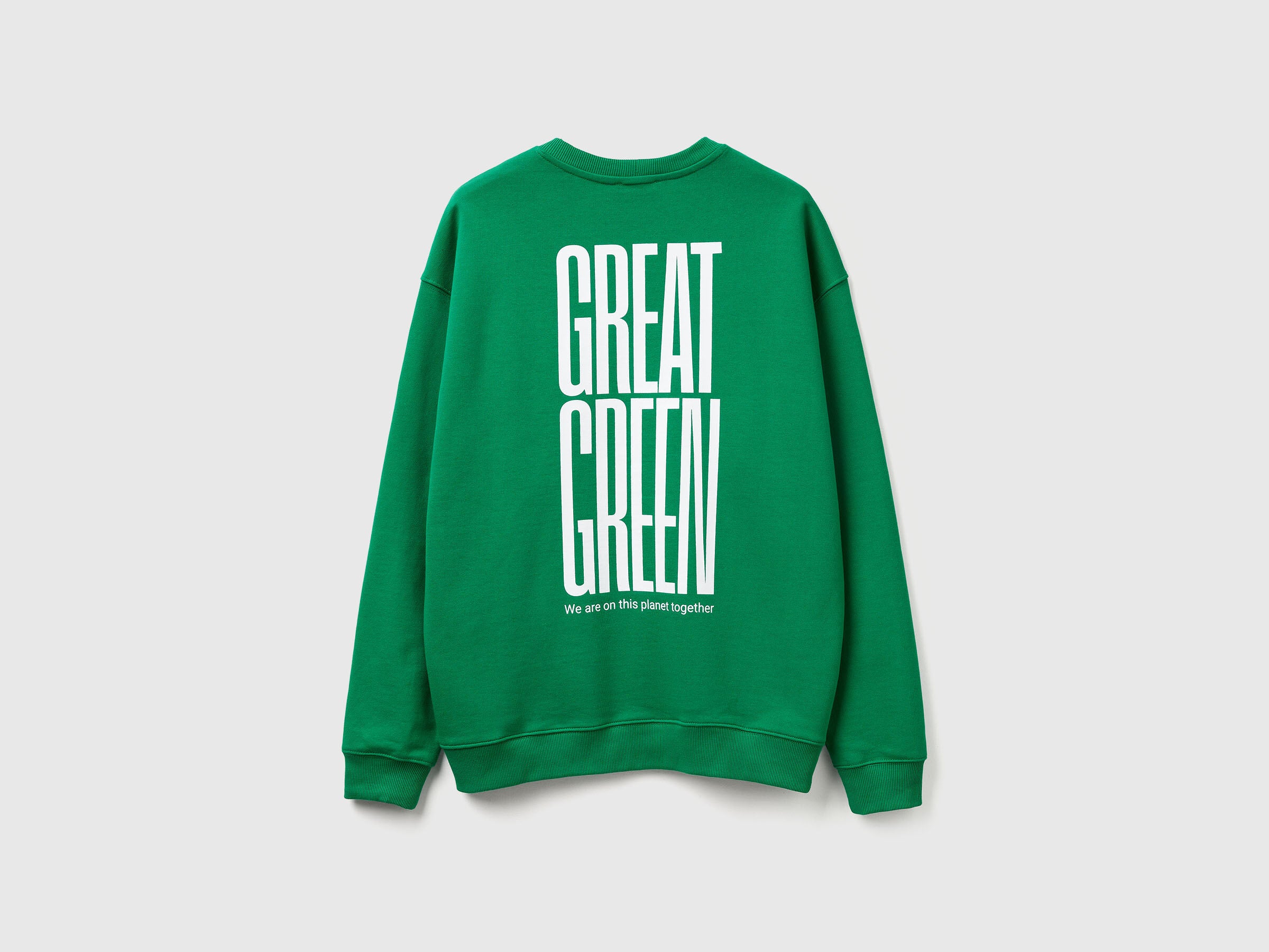 Benetton_Green_Relaxed Fit Sweatshirt with Print_3FWYU10AZ_108_06