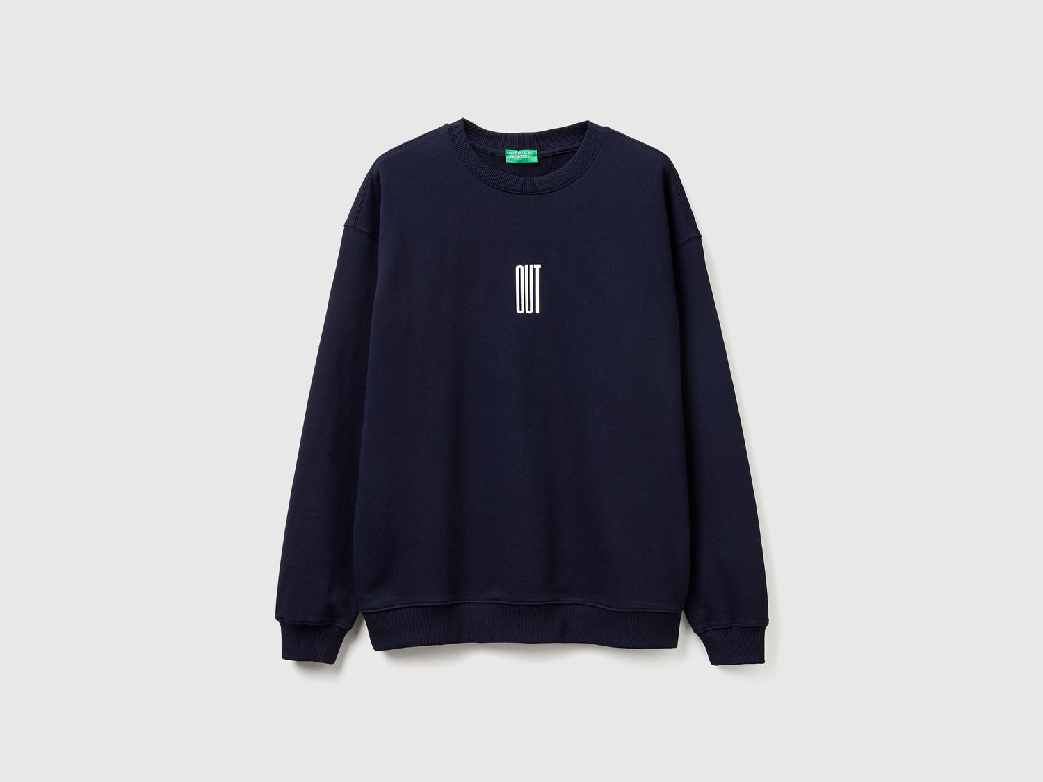 Benetton_Dark Blue_Relaxed Fit Sweatshirt with Print_3FWYU10AZ_3C1_05