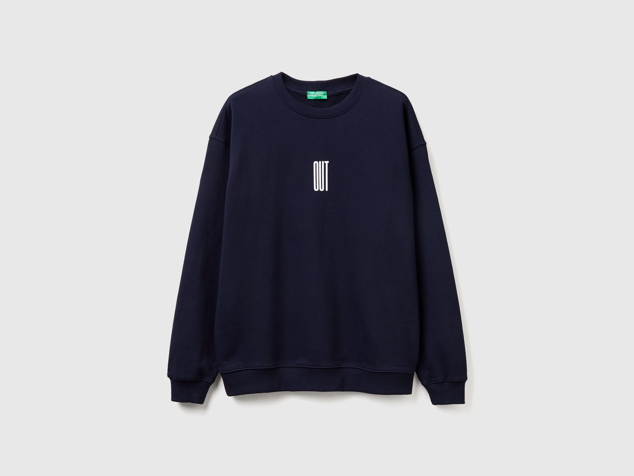 Benetton_Dark Blue_Relaxed Fit Sweatshirt with Print_3FWYU10AZ_3C1_05