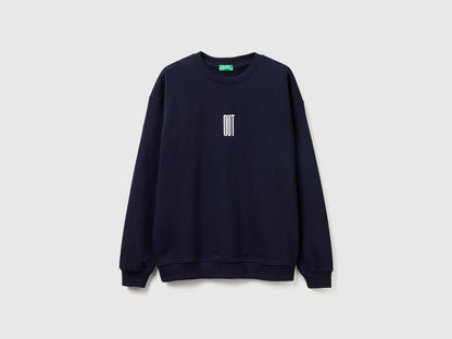 Benetton_Dark Blue_Relaxed Fit Sweatshirt with Print_3FWYU10AZ_3C1_05