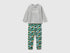 Benetton Gray Boys Pyjamas with Logo And Patterned Trousers SKU: 3G680P0A6_902 Image 01