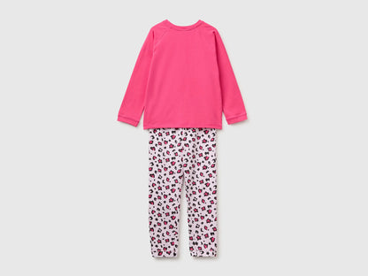 Benetton Light Blue Boys Pyjamas with Logo and Patterned Trousers SKU: 3G680P0A6_903 Image 02