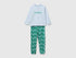 Benetton Pink Boys Pyjamas with Logo And Patterned Trousers SKU: 3G680P0A6_904 Image 01