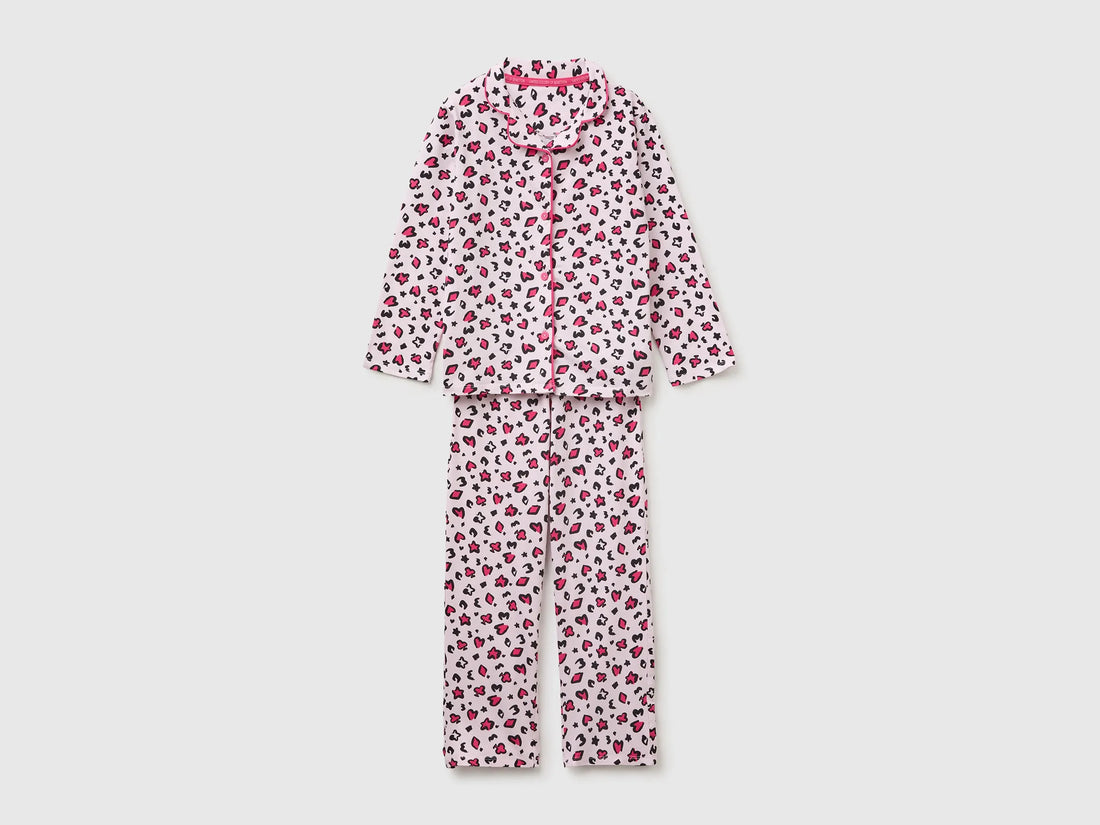 Benetton Pink Boys Animal Print Open Pyjamas SKU: 3G680P0A8_903 Image 01