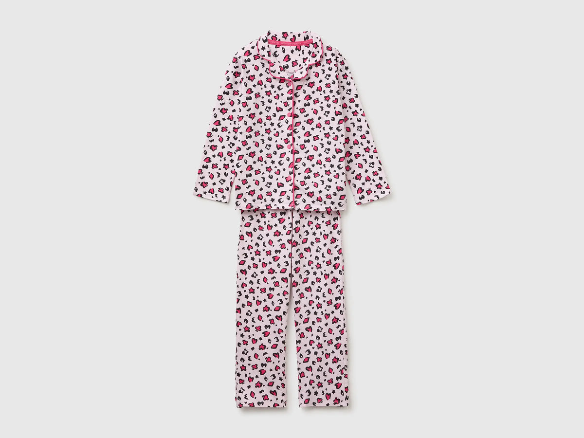 Benetton Pink Boys Animal Print Open Pyjamas SKU: 3G680P0A8_903 Image 01