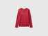 Benetton Strawberry Women Long-Sleeved T-Shirt with Glitter Logo SKU: 3GA8E16G0_0E2 Image 01