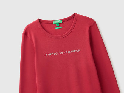 Benetton Strawberry Women Long-Sleeved T-Shirt with Glitter Logo SKU: 3GA8E16G0_0E2 Image 03