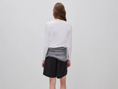 Benetton White Women Long Sleeve T-Shirt with Glitter Logo SKU: 3GA8E16G0_101 Image 02