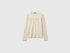 Benetton Beige Women Long Sleeve T-Shirt with Glitter Logo SKU: 3GA8E16G0_152 Image 01
