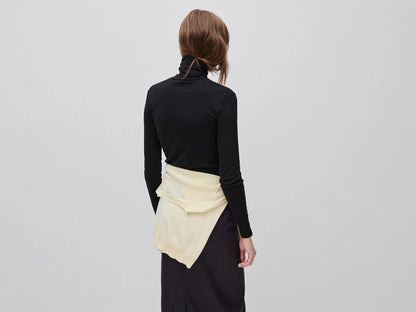 Benetton Black Women Long-Staple Cotton Turtleneck T-Shirt SKU: 3GA8E2224_100 Image 02