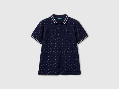 Benetton_Micro Patterned Polo Shirt in Pure Cotton_3H35C301V_64W_01