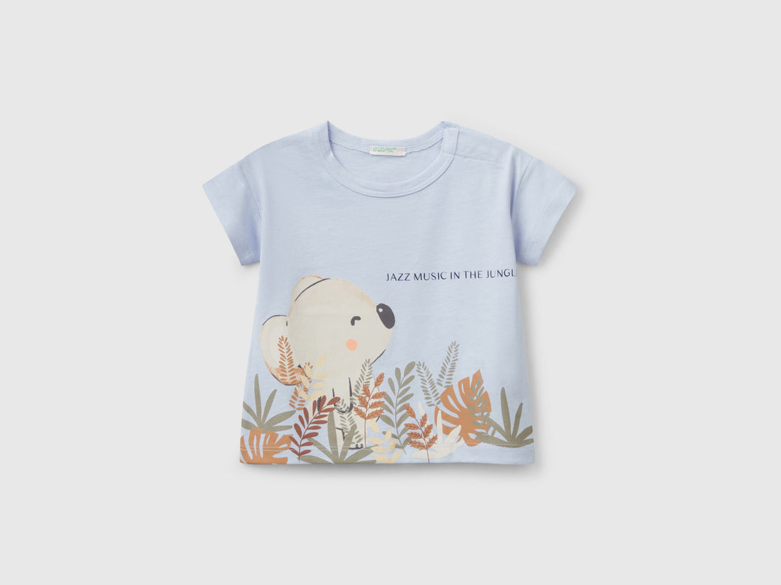 Benetton_Boxy Fit T-Shirt with Print_3I1XA105R_081_01