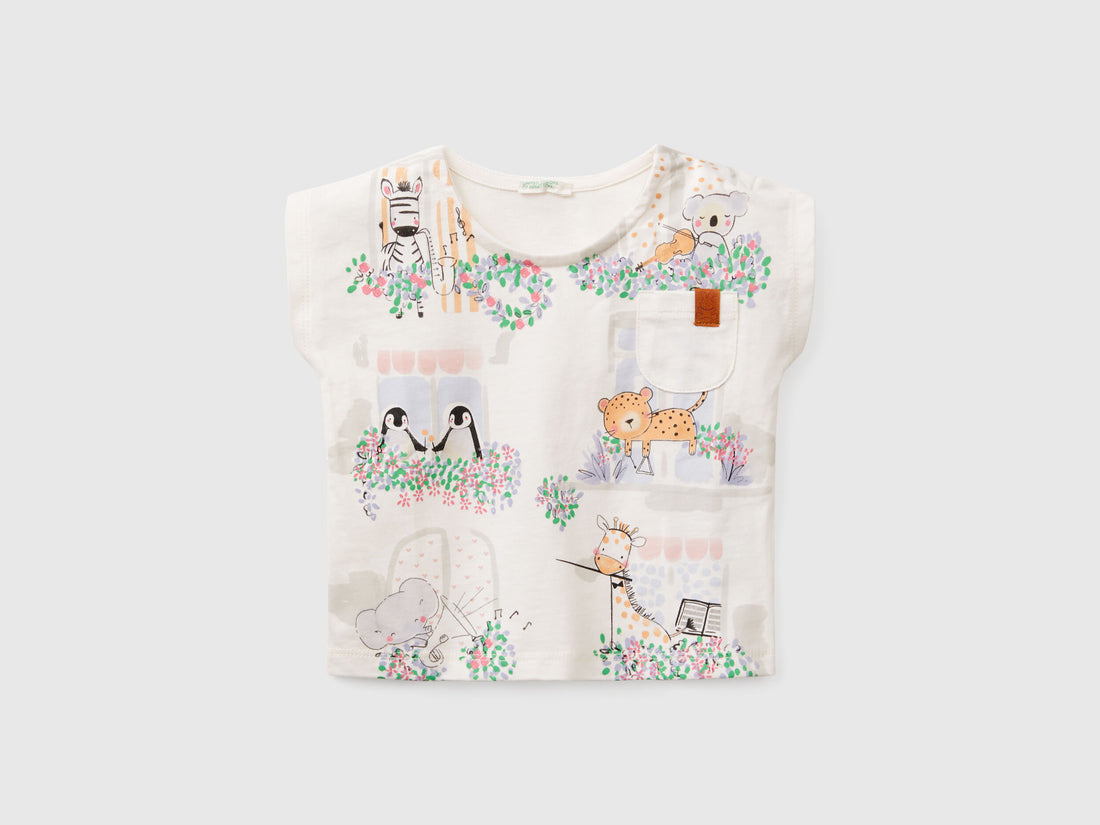 Benetton_Boxy Fit T-Shirt in Organic Cotton_3I1XA105X_0R2_01