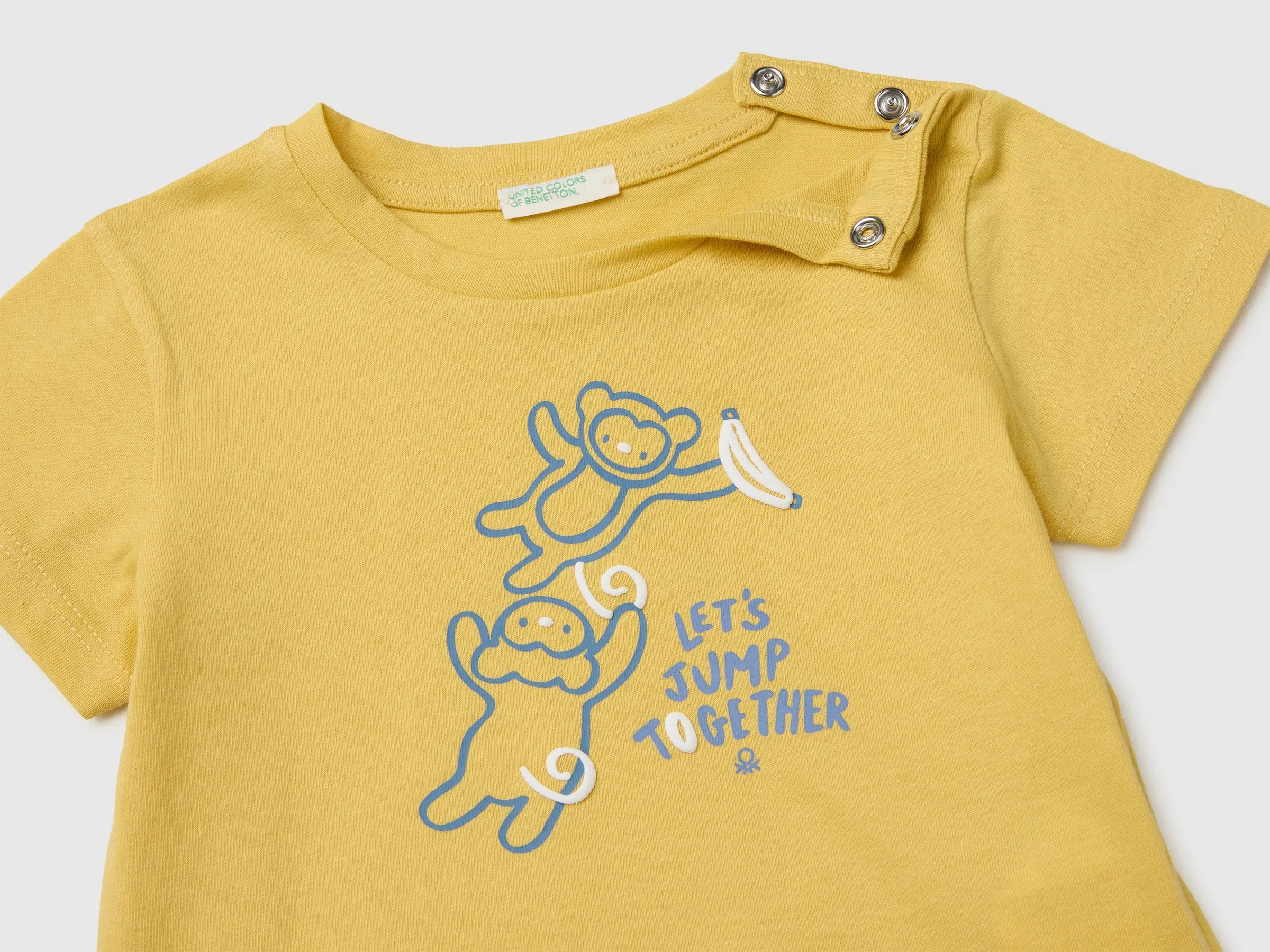 Benetton Yellow Baby Animal Print T-Shirt SKU: 3I1XA1078_22R Image 03