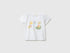 Benetton White Baby T-Shirt with Print and Embroidery SKU: 3I1XA1079_101 Image 01