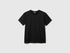 Benetton Black Boys Short Sleeve T-Shirt Cotton SKU: 3I1XC109W_100 Image 01