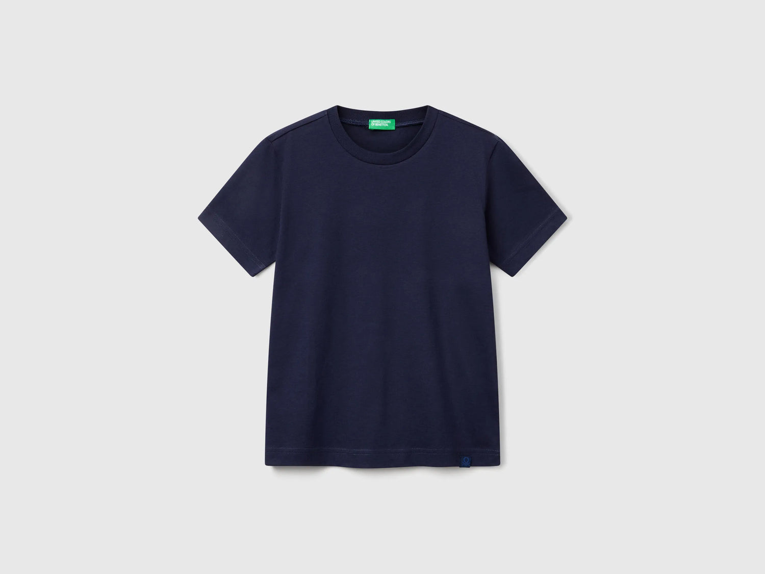 Benetton Dark Blue Boys Short Sleeve T-Shirt Cotton SKU: 3I1XC109W_252 Image 01