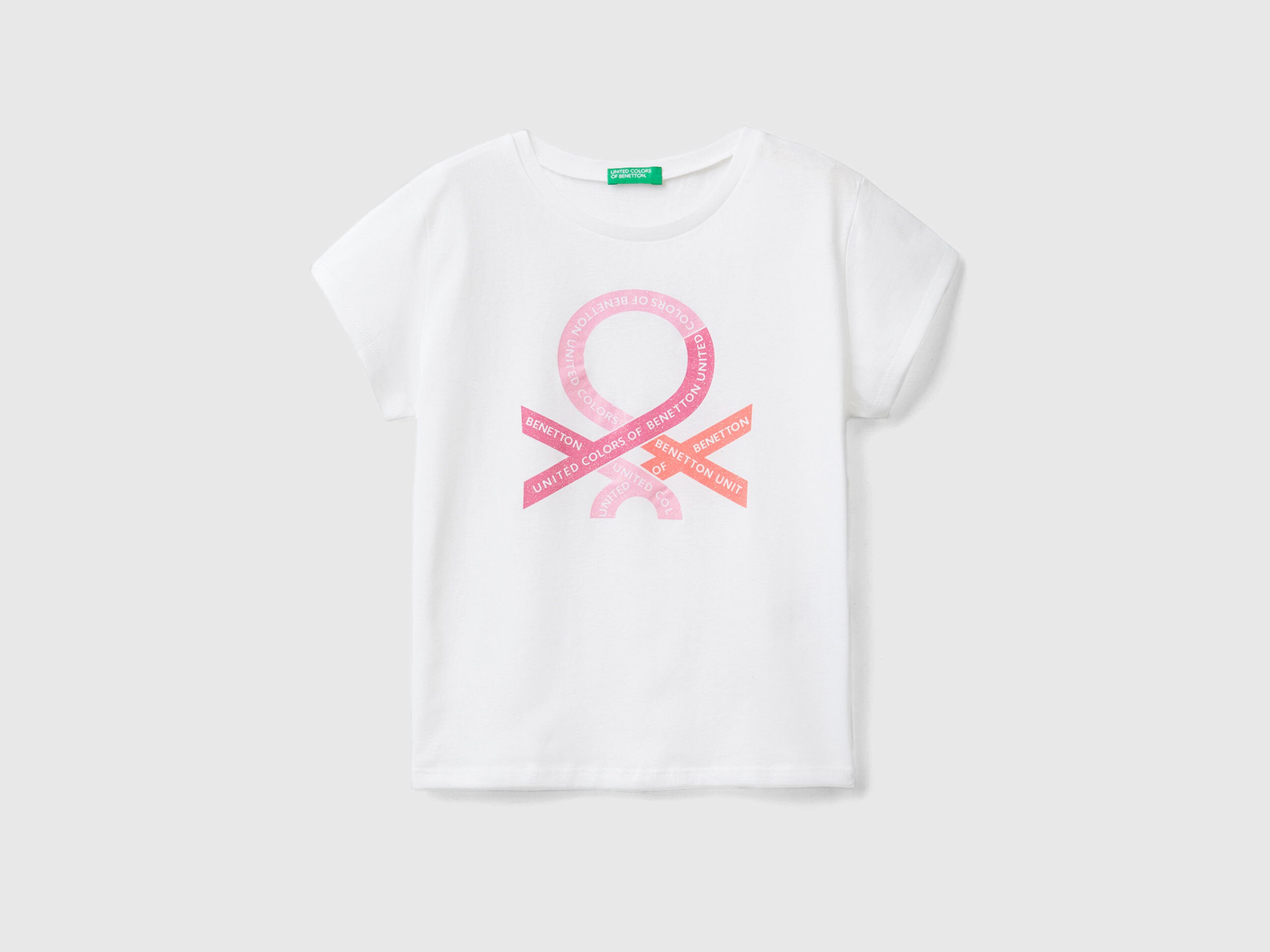 T Shirt With Glittery Logo In Organic Cotton_3I1Xc10Aj_101_01