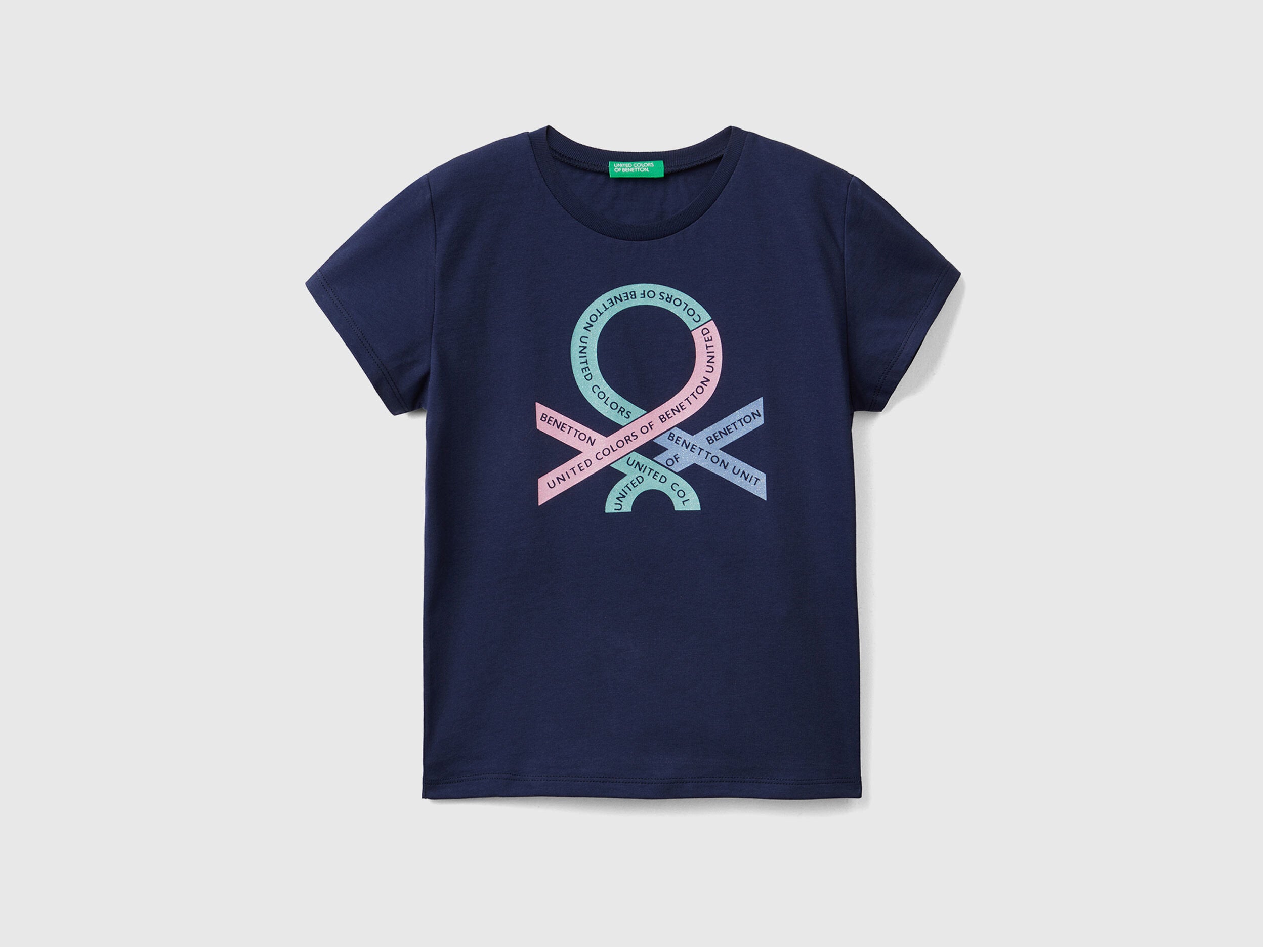 T Shirt With Glittery Logo In Organic Cotton_3I1Xc10Aj_252_01