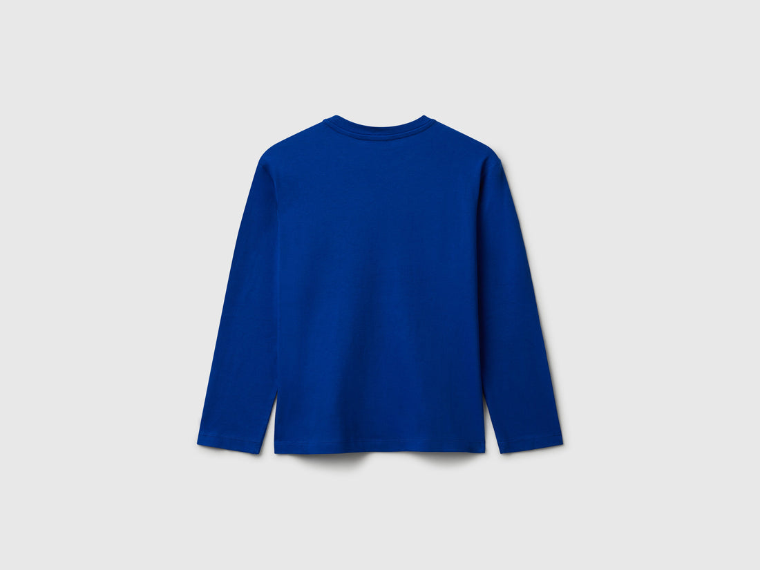 Benetton_Bright Blue_Long Sleeve Cotton T-Shirt_3I1XC10JN_19R_02