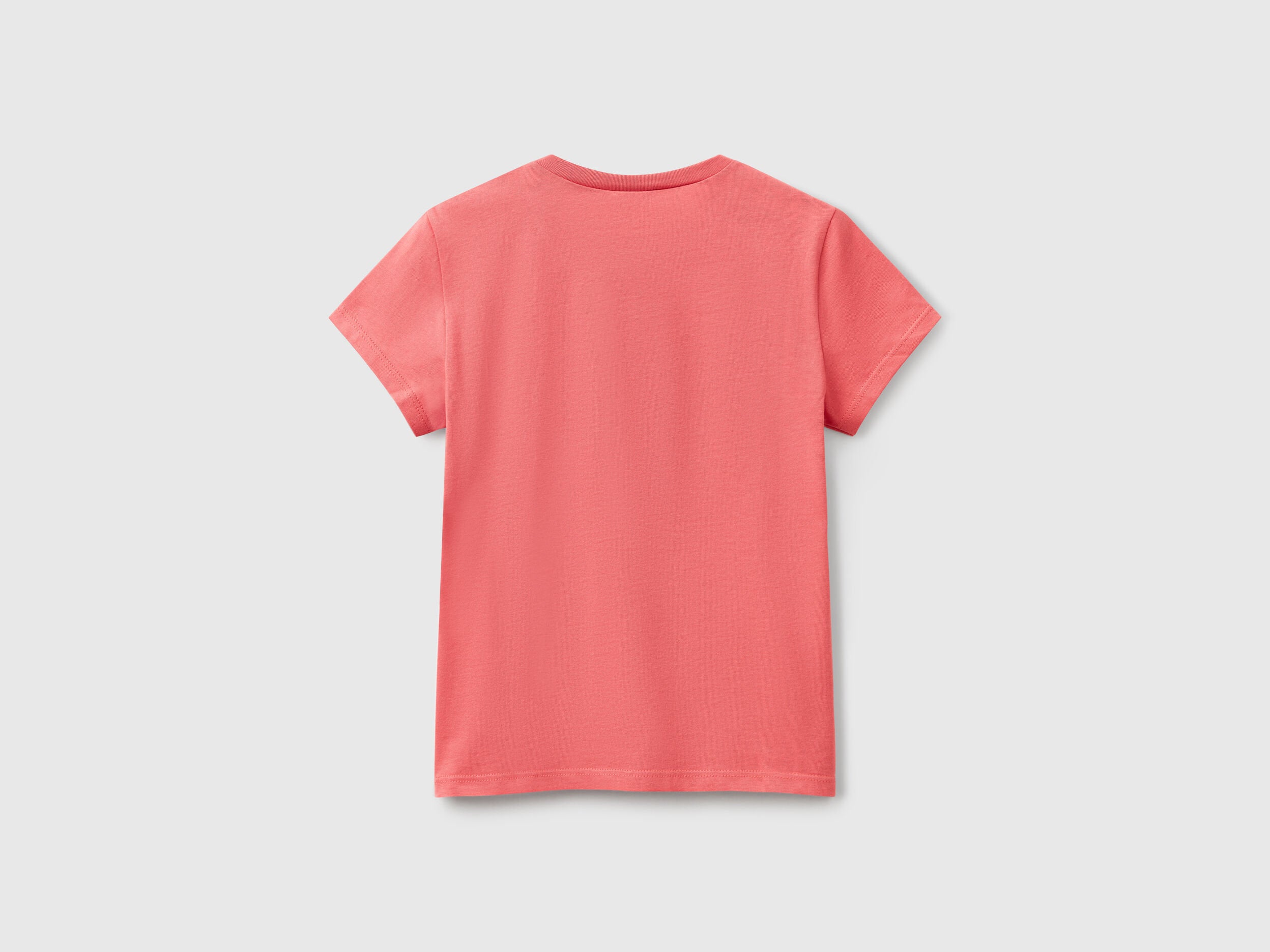 Benetton_T-Shirt with Glittery Logo in Cotton_3I1XC10MZ_11F_02