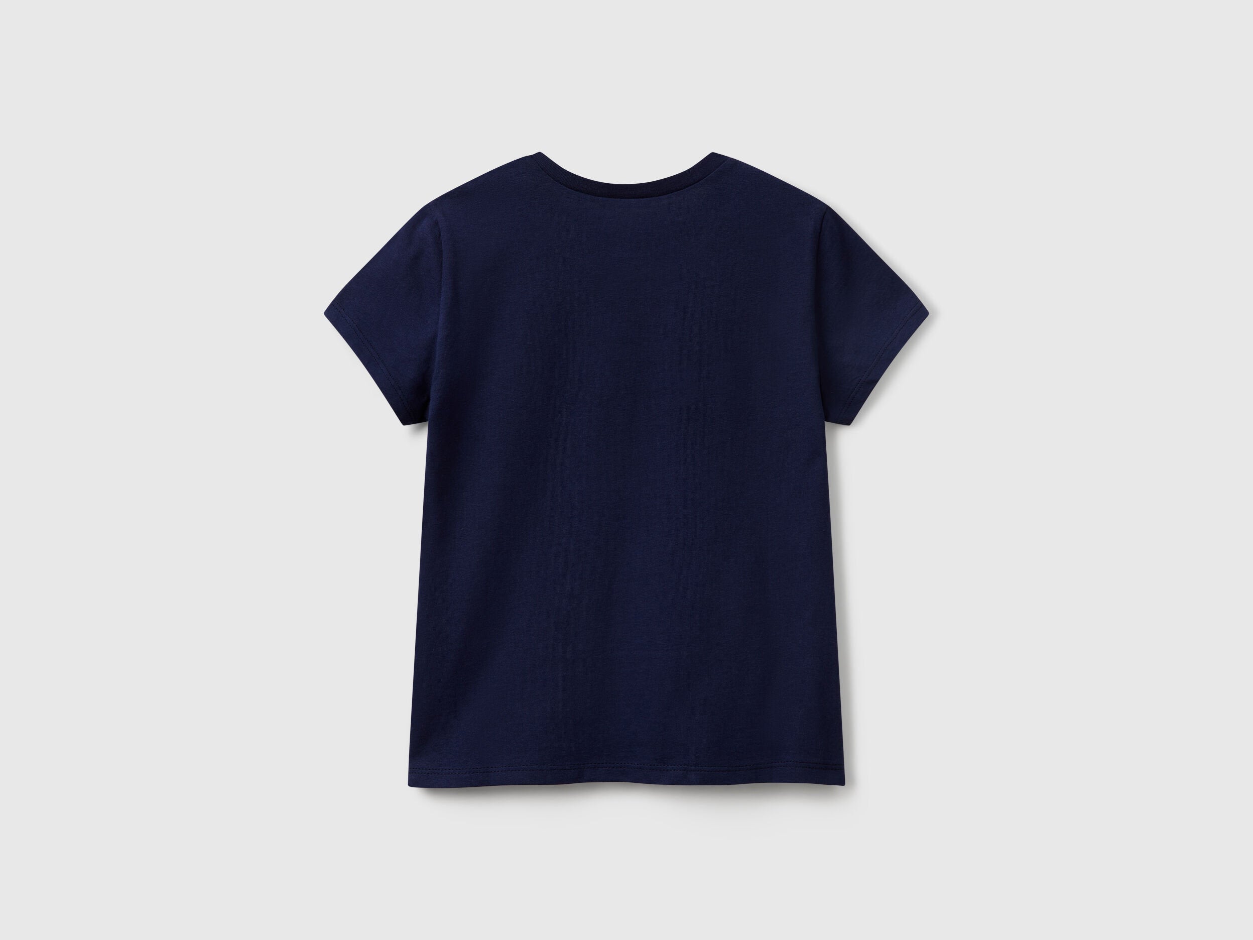 Benetton_T-Shirt with Glittery Logo in Cotton_3I1XC10MZ_252_02