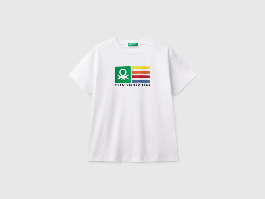 Benetton_Short Sleeve T-Shirt in 100% Cotton_3I1XC10N3_101_01