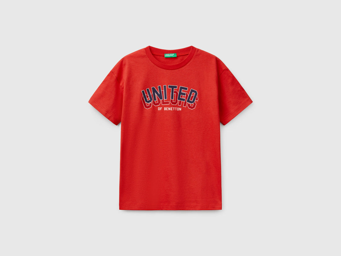 Benetton_Short Sleeve T-Shirt in 100% Cotton_3I1XC10N3_19Q_01
