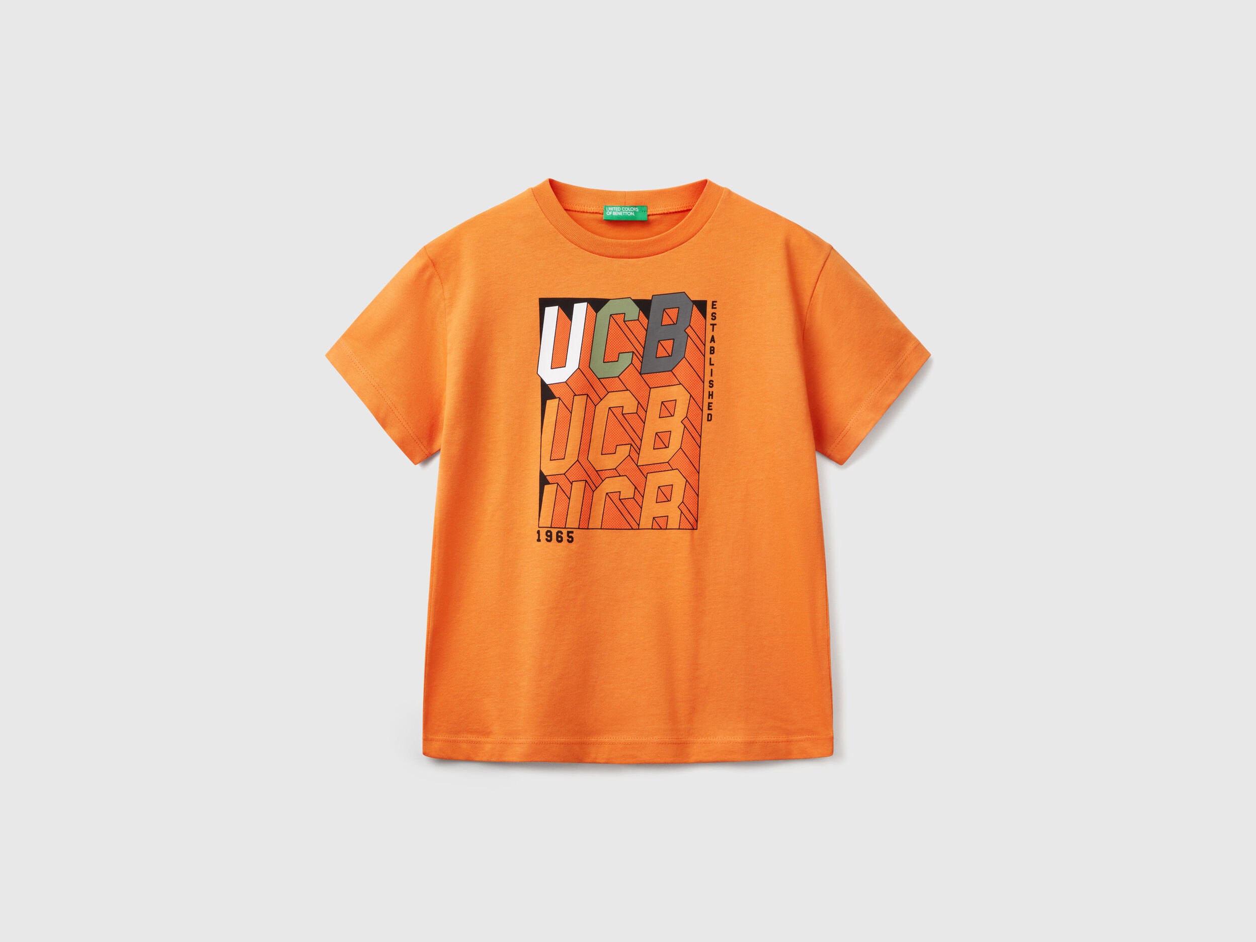 Benetton_Short Sleeve T-Shirt in 100% Cotton_3I1XC10N3_1L6_01