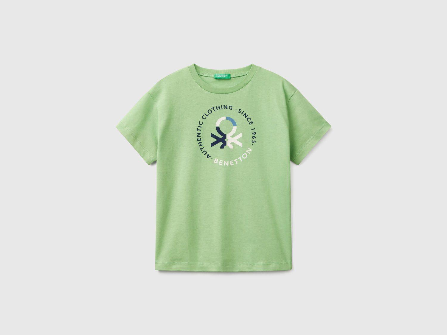 Benetton_Short Sleeve T-Shirt in 100% Cotton_3I1XC10N3_2P7_01