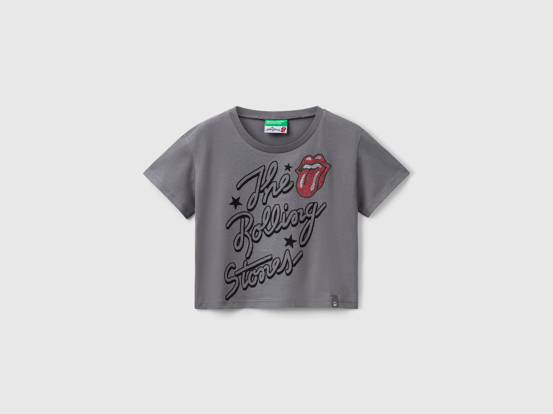 Benetton_"The Rolling Stones" Cropped T-Shirt_3I1XC10NW_00W_01