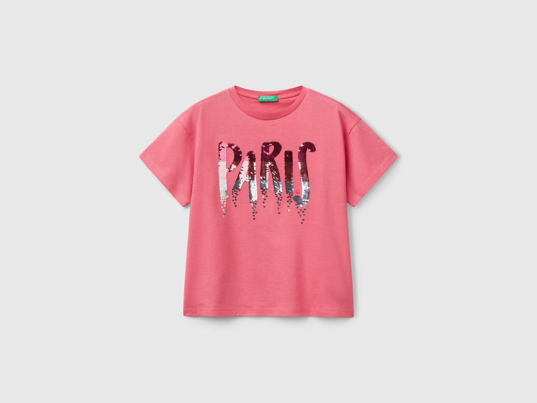 Benetton_T-Shirt with Print And Sequins_3I1XC10NY_11F_01