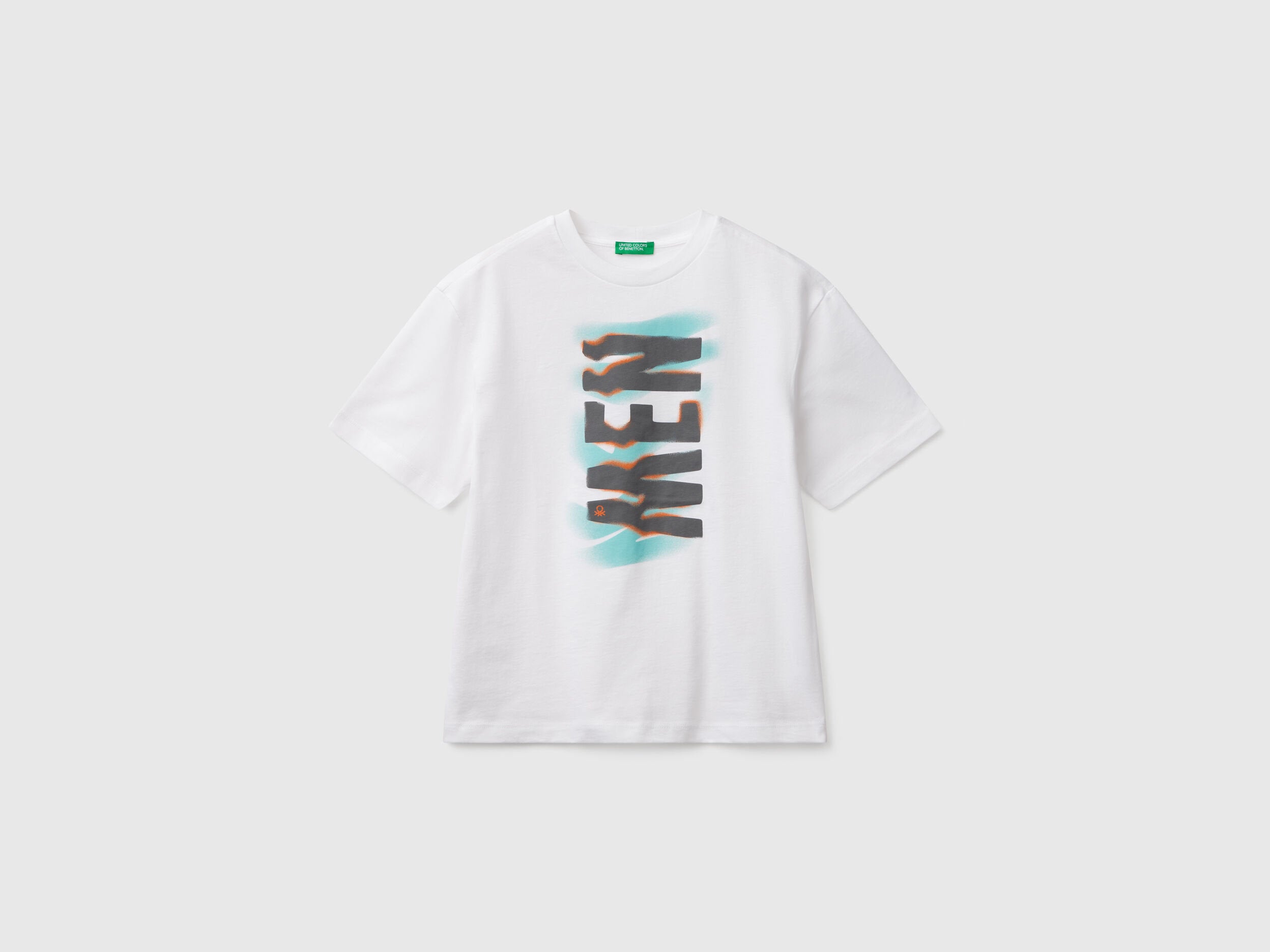 Benetton_Short Sleeve T-Shirt in Organic Cotton_3I1XC10O4_101_01