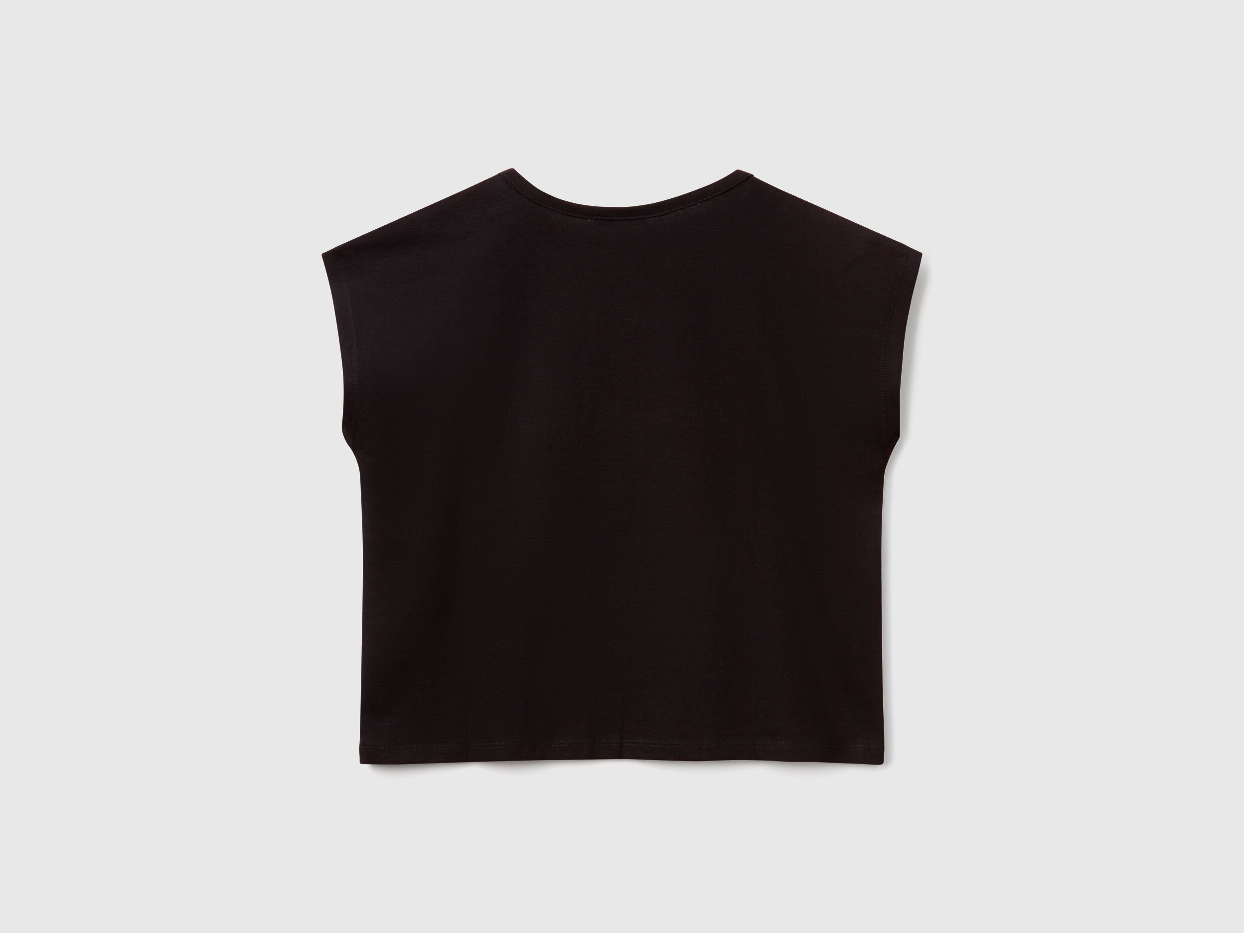 Benetton_T-Shirt with Print and Sequins_3I1XC10P0_100_02