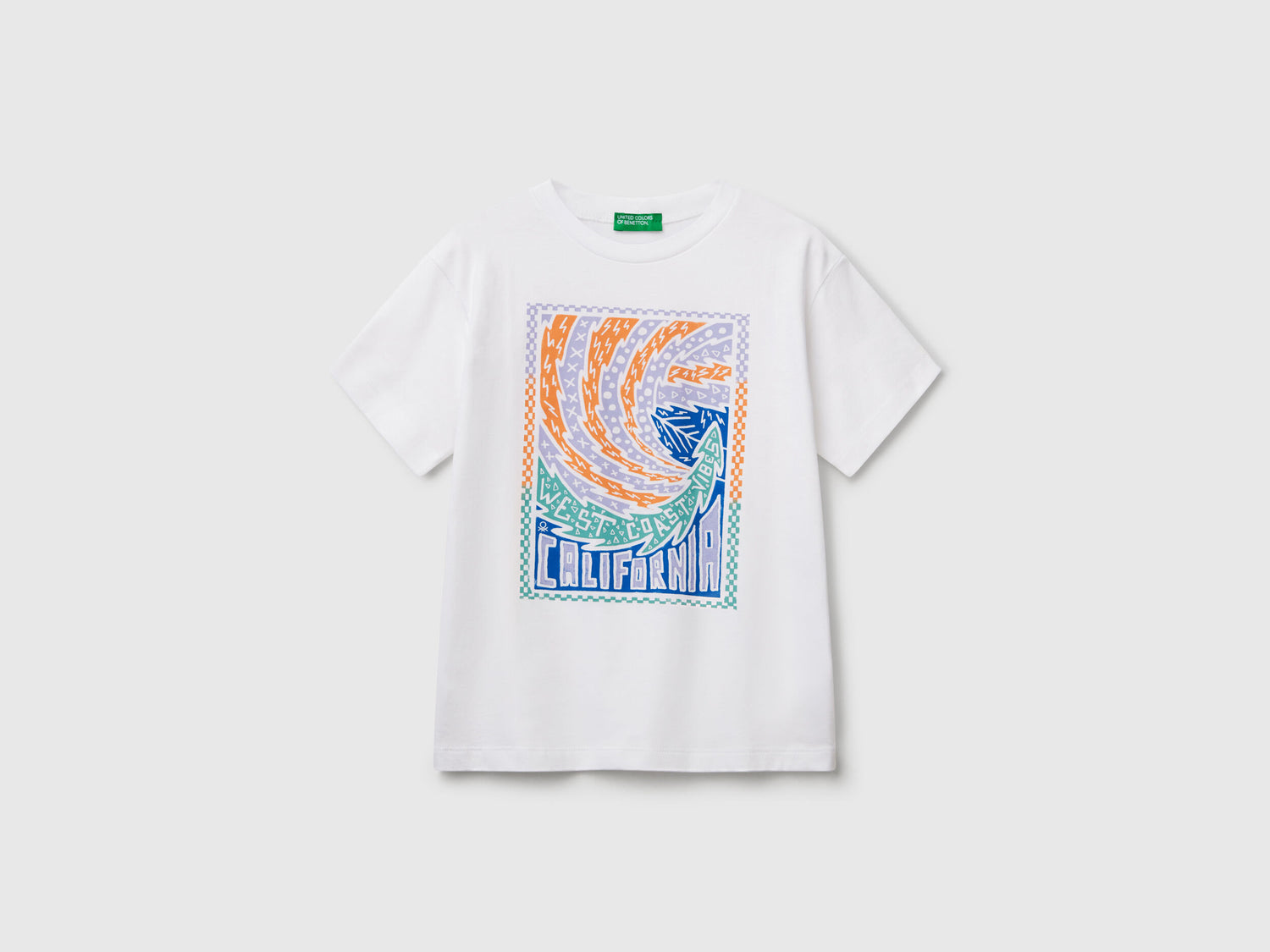 Benetton_Cotton T-Shirt with Print_3I1XC10P7_101_01