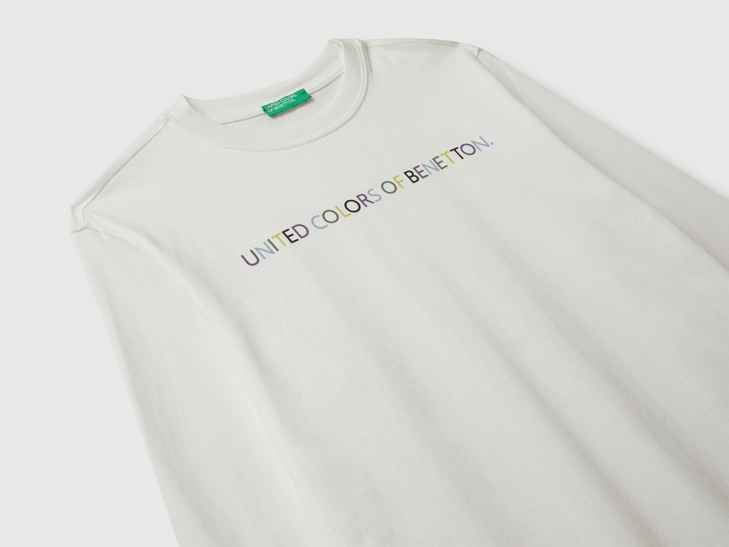 Benetton_Creamy White_Cotton T-Shirt_3I1XC10Q3_074_03