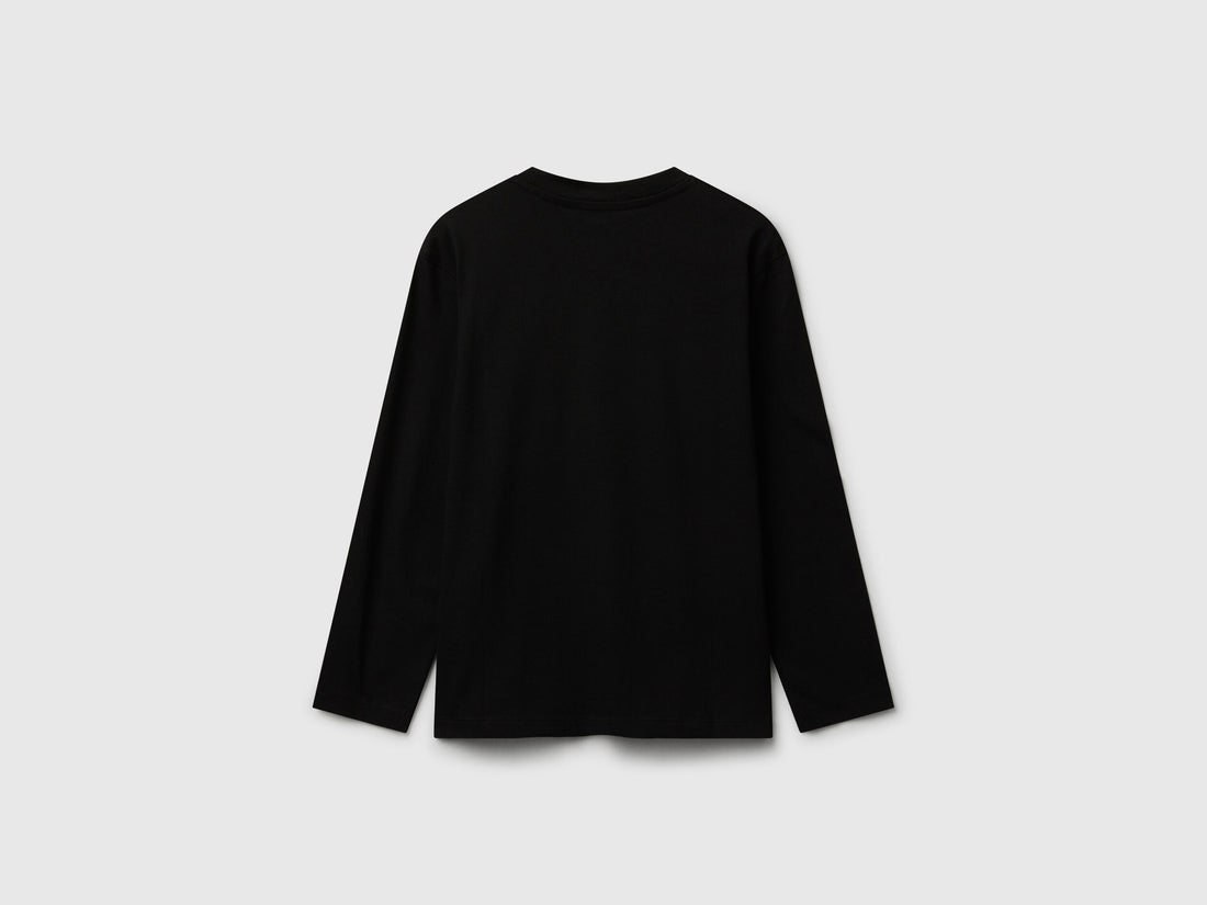 Benetton_Black_Cotton T-Shirt_3I1XC10Q3_100_02