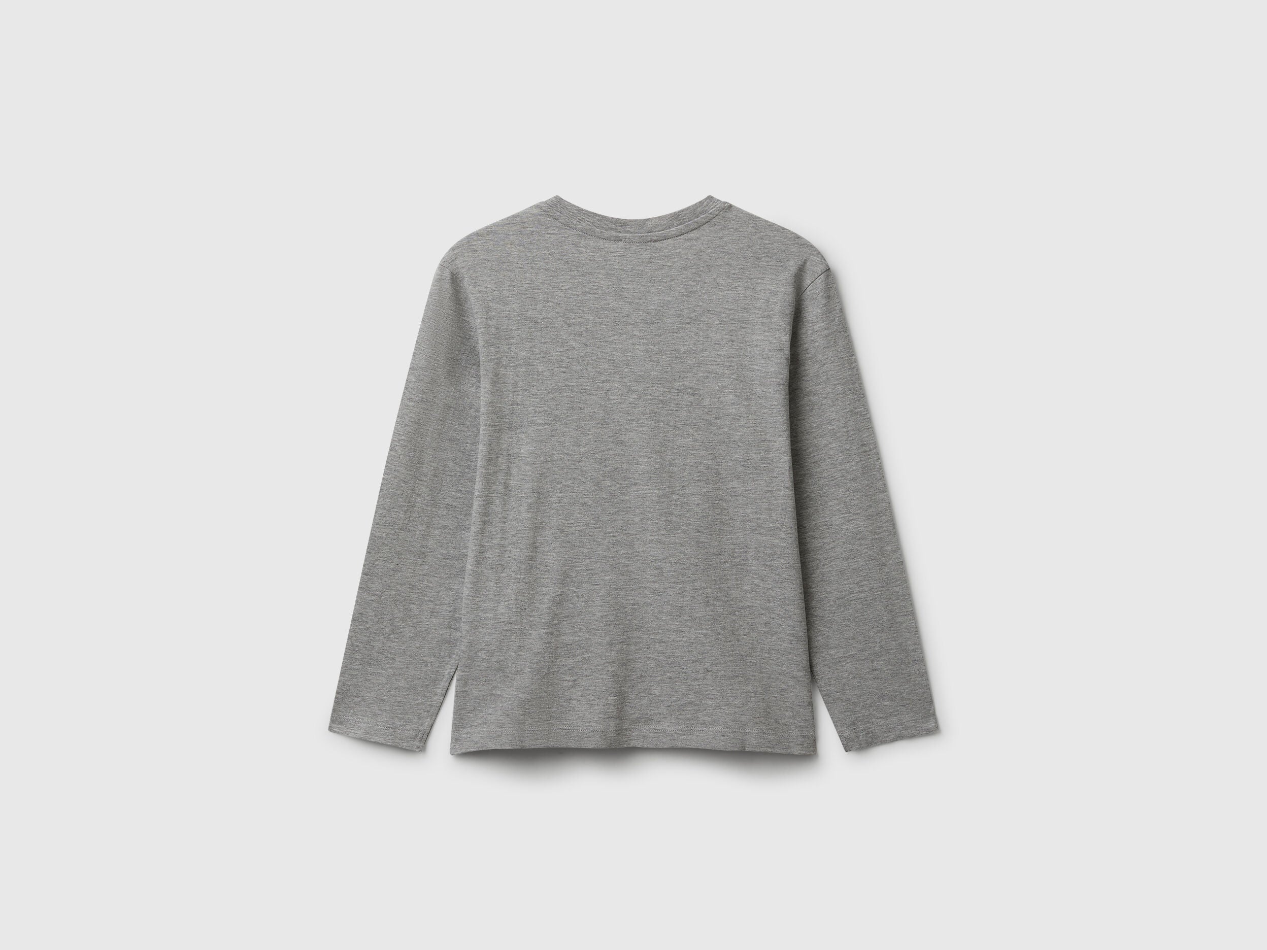 Benetton_Light Gray_Cotton T-Shirt_3I1XC10Q3_501_02
