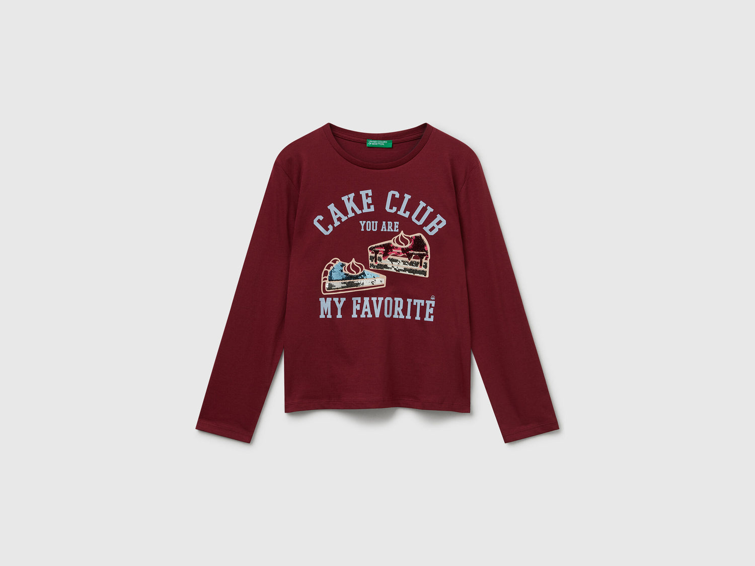 Benetton_Creamy White_Cotton T-Shirt with Sequins_3I1XC10QJ_074_01