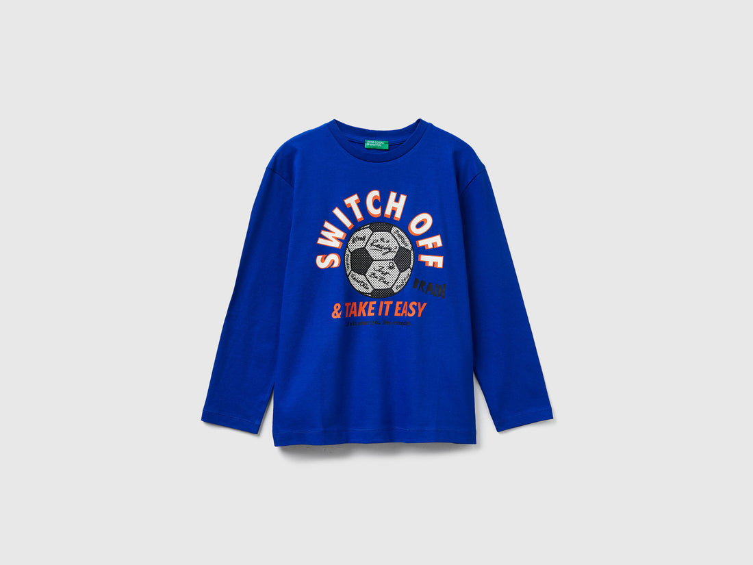 Benetton_Bright Blue_T-Shirt with Print_3I1XC10QR_19R_01