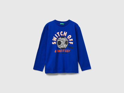 Benetton_Bright Blue_T-Shirt with Print_3I1XC10QR_19R_01