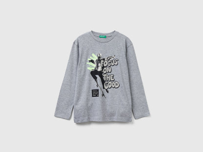 Benetton_Light Gray_T-Shirt with Print_3I1XC10QR_501_01