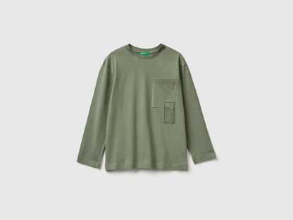 Benetton_Military Green_T-Shirt with Bold Print_3I1XC10QS_075_01