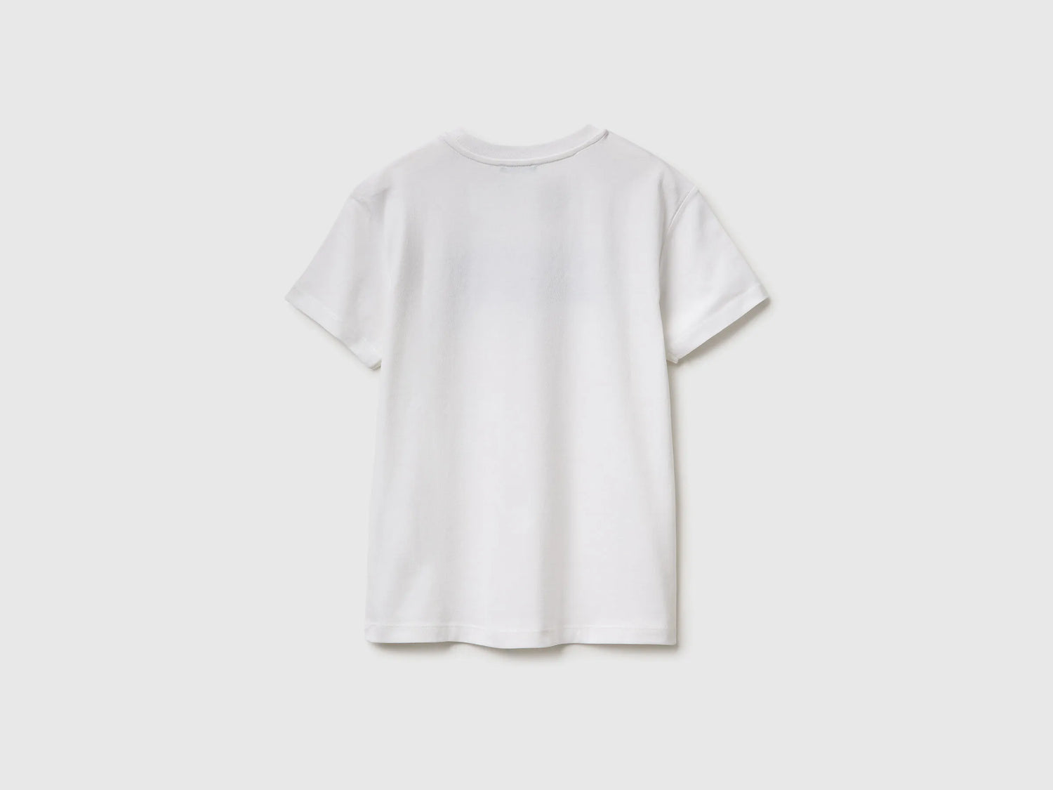 Benetton White Boys T-Shirt with Logo SKU: 3I1XC10S4_101 Image 02