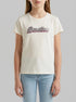 Benetton Creamy White Girls T-Shirt with Glitter Print SKU: 3I1XC10S6_00E Image 00