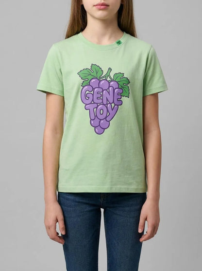 Benetton Yellow Girls T-Shirt with Glitter Print SKU: 3I1XC10S6_0M4 Image 00