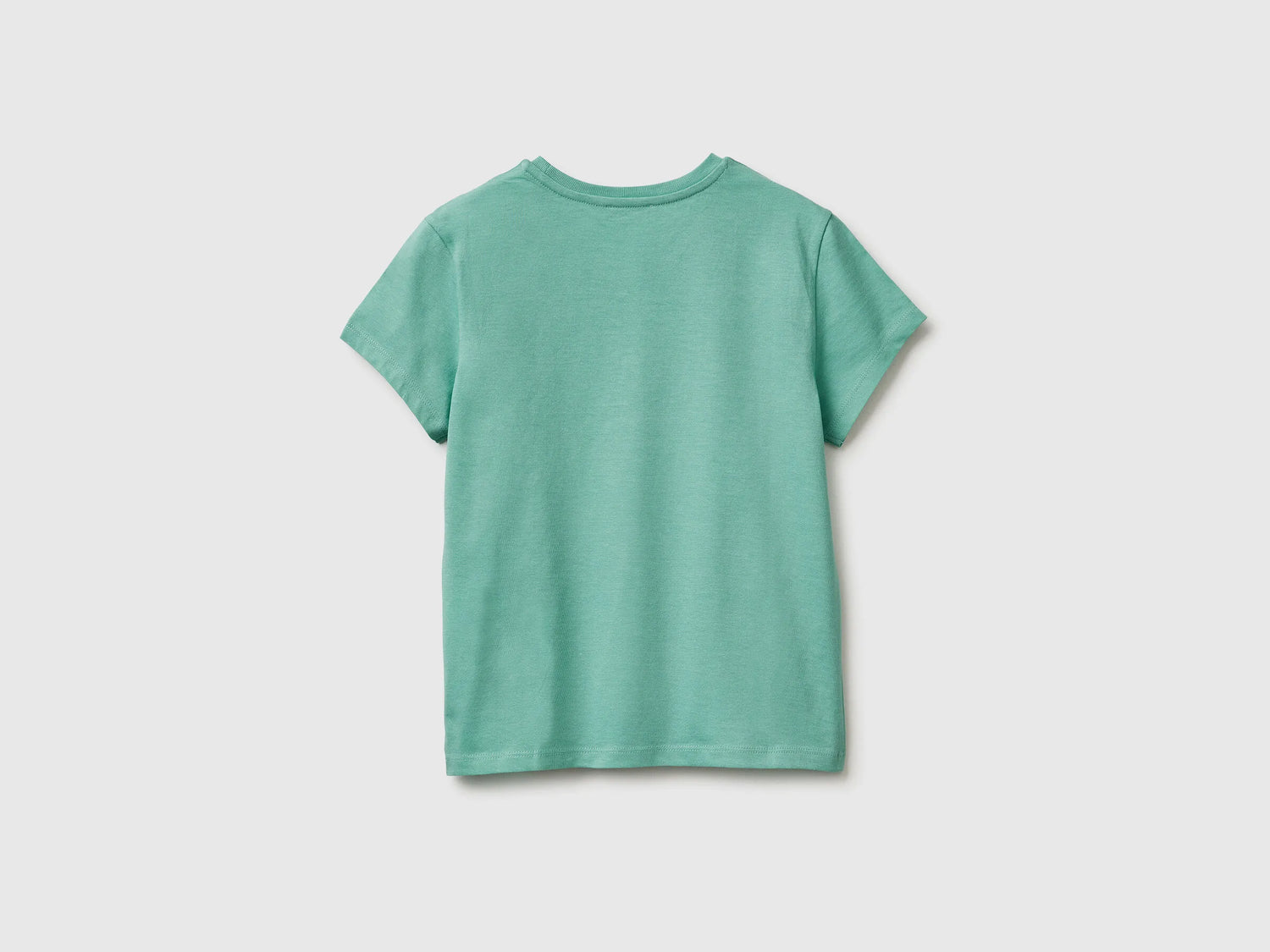 Benetton Aqua Girls T-Shirt with Glitter Print SKU: 3I1XC10S6_13D Image 02
