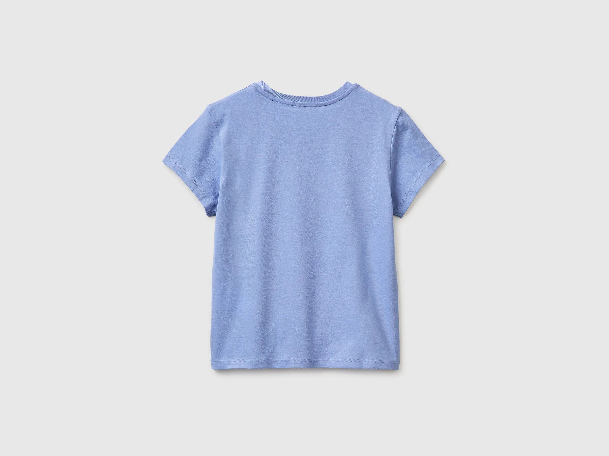 Benetton Lavender Girls T-Shirt with Glitter Print SKU: 3I1XC10S6_13E Image 02