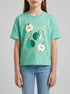 Benetton Aqua Girls T-Shirt with Print and Sequins SKU: 3I1XC10SF_13D Image 00