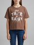 Benetton Brown Girls T-Shirt with Print and Sequins SKU: 3I1XC10SF_24R Image 00
